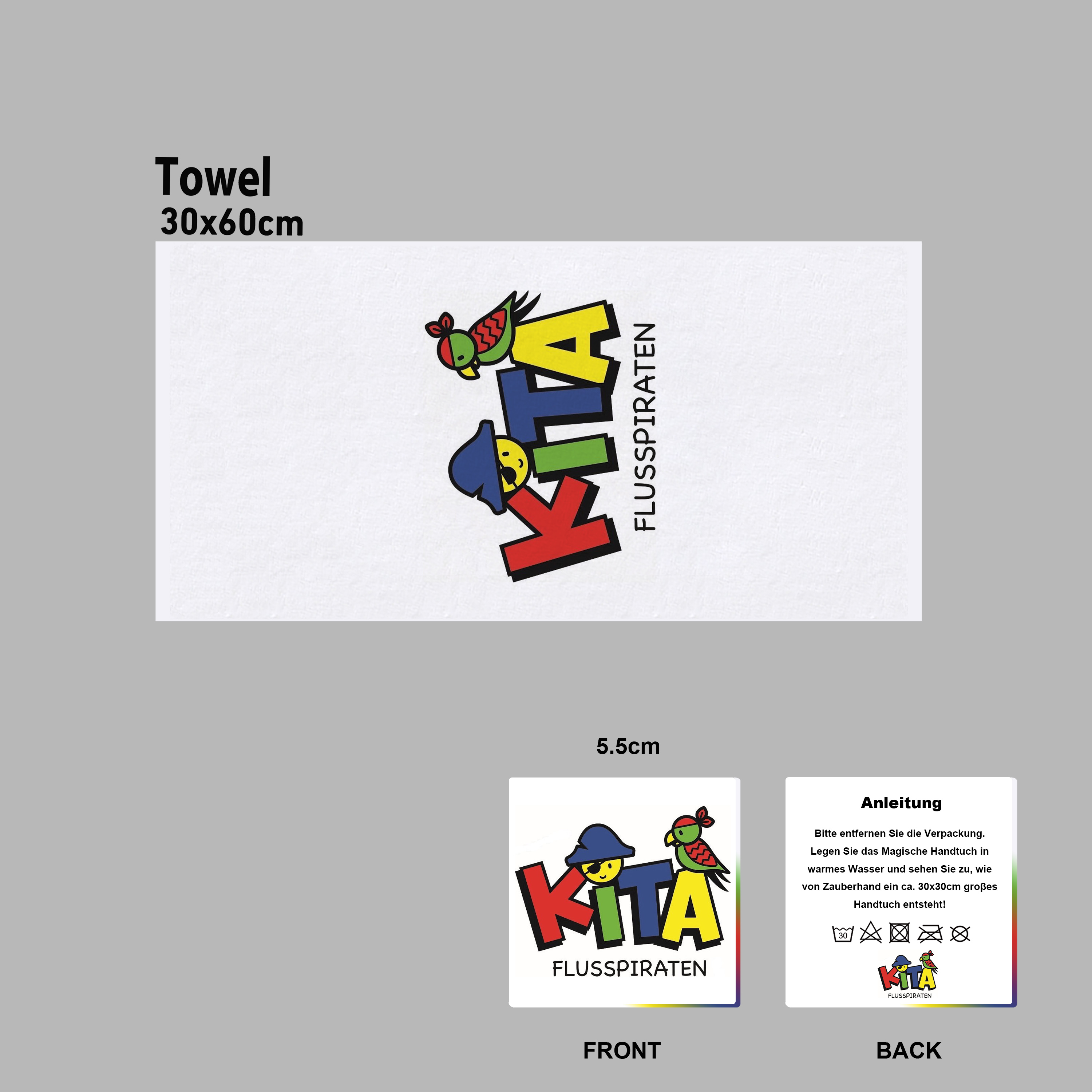 Tablet Towel with Custom Shape - Personalized Promotional Towels - custom-compressed-towel.com