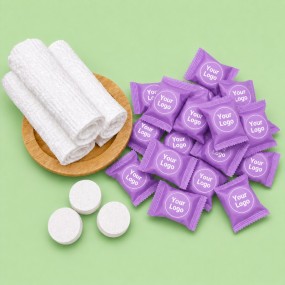 Custom Coin Towels with Logo | Bulk Promotional Compres...