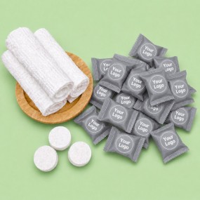 Custom Logo Compressed Towel Tablets | Disposable Trave...
