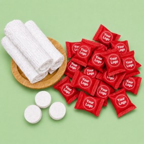 Custom Compressed Towel Tablets with Logo | Personalize...